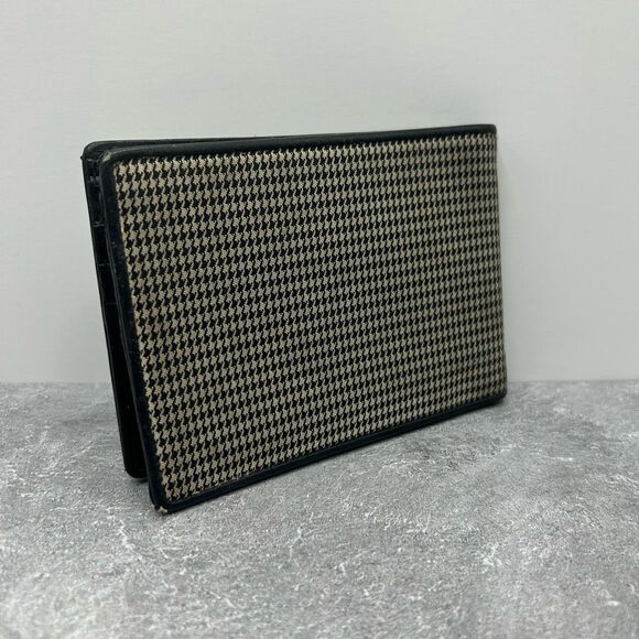 Dior Homme Black Houndstooth Bifold Wallet Canvas Leather Trim - Picture 4 of 15